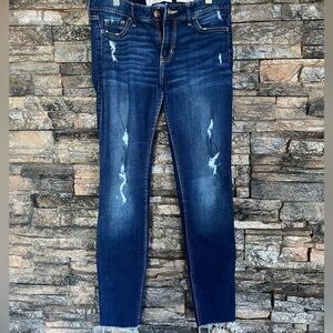 Hollister Blue Skinny Jeans with Distressed Details